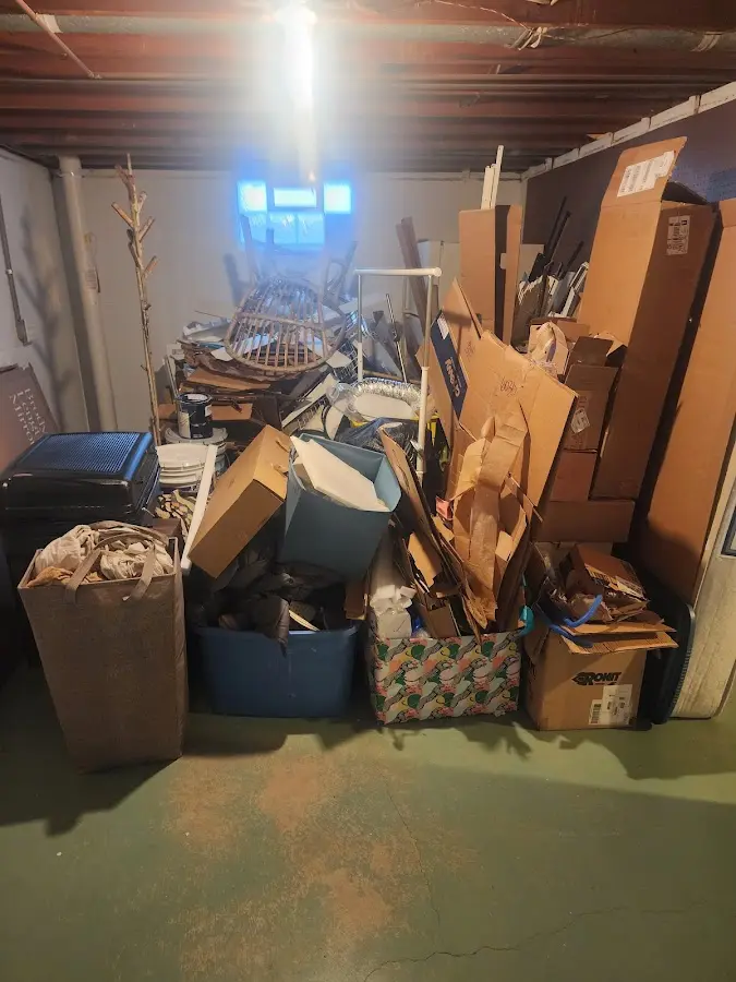 Roll-off dumpster container at job site for Cleanout Dumpster Rental in West Milwaukee